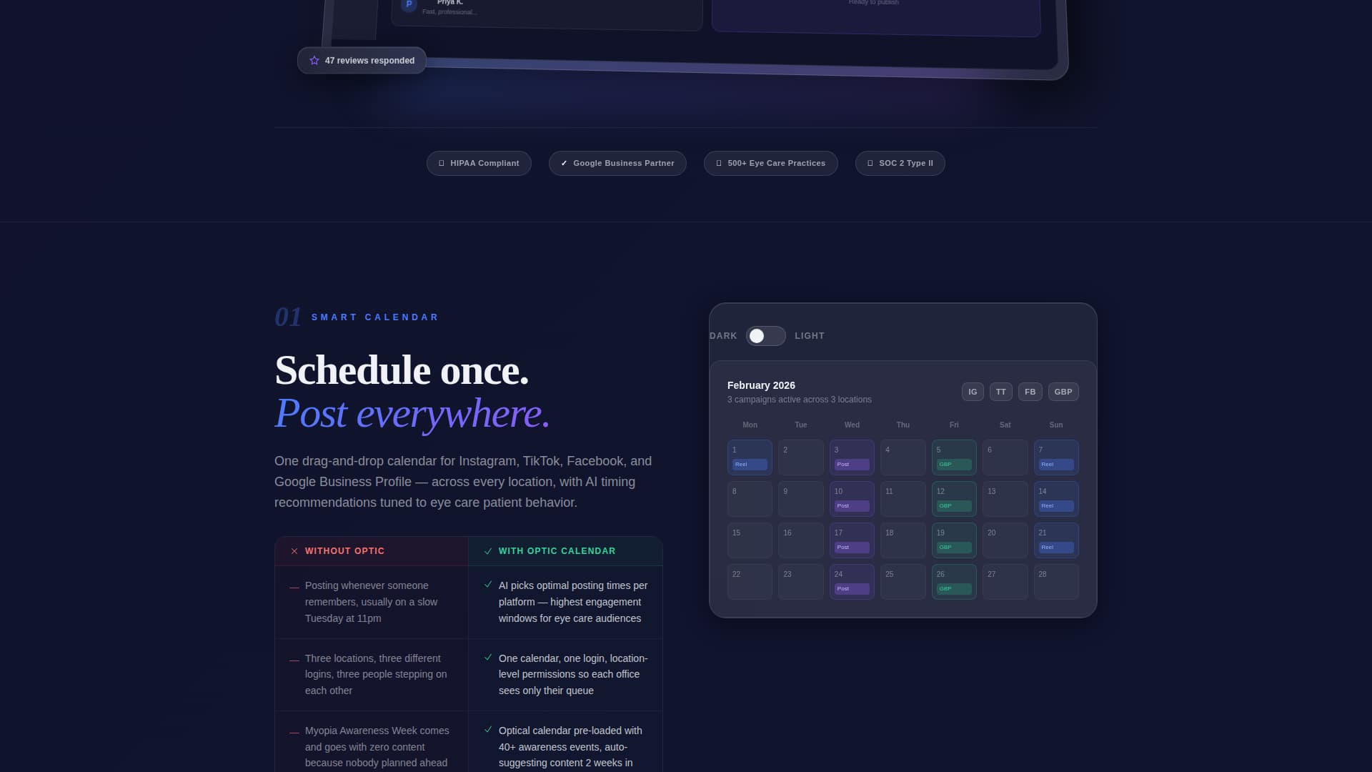 Vision — Elite Optical Services Landing Page Template