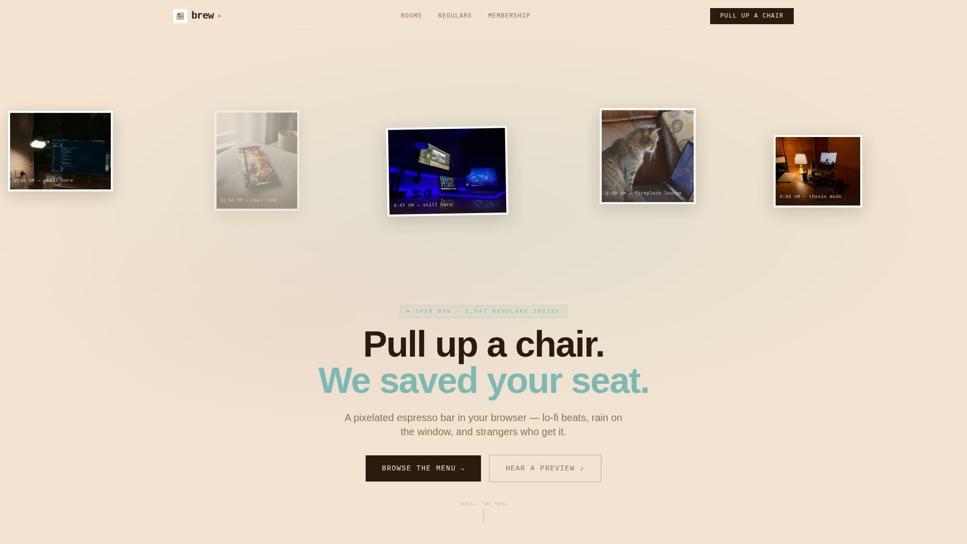 Brew - Cozy Caf Landing Page Template