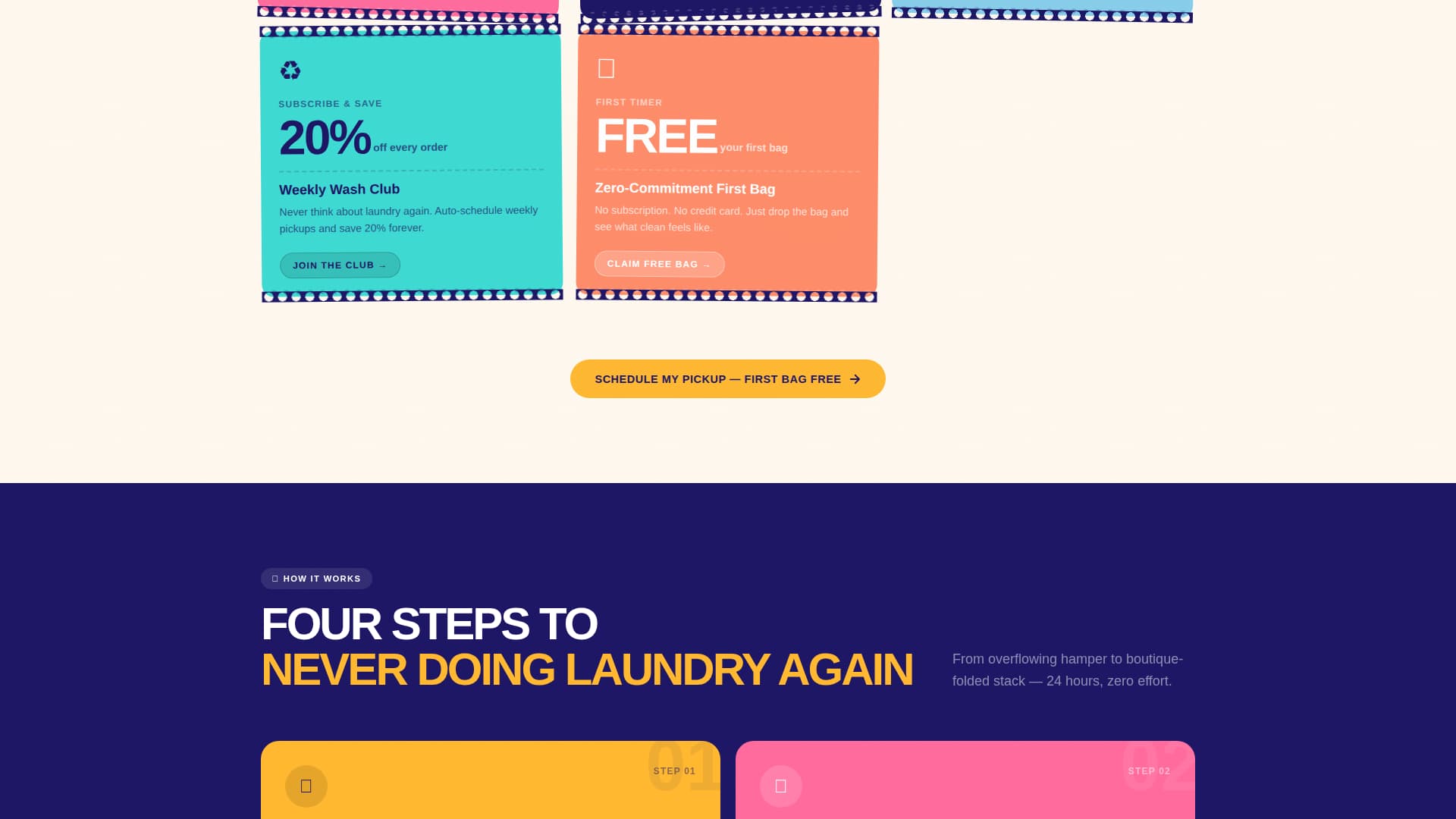 Fold - Irresistible Laundry Landing Page Template