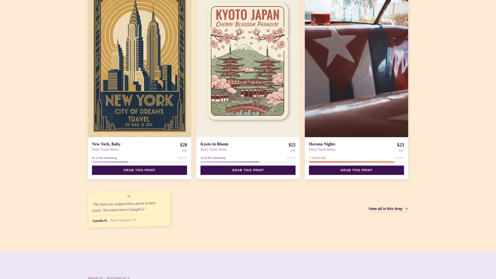 Canvas - Vintage Prints Landing Page Template