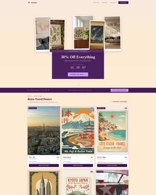 Canvas - Vintage Prints Landing Page Template