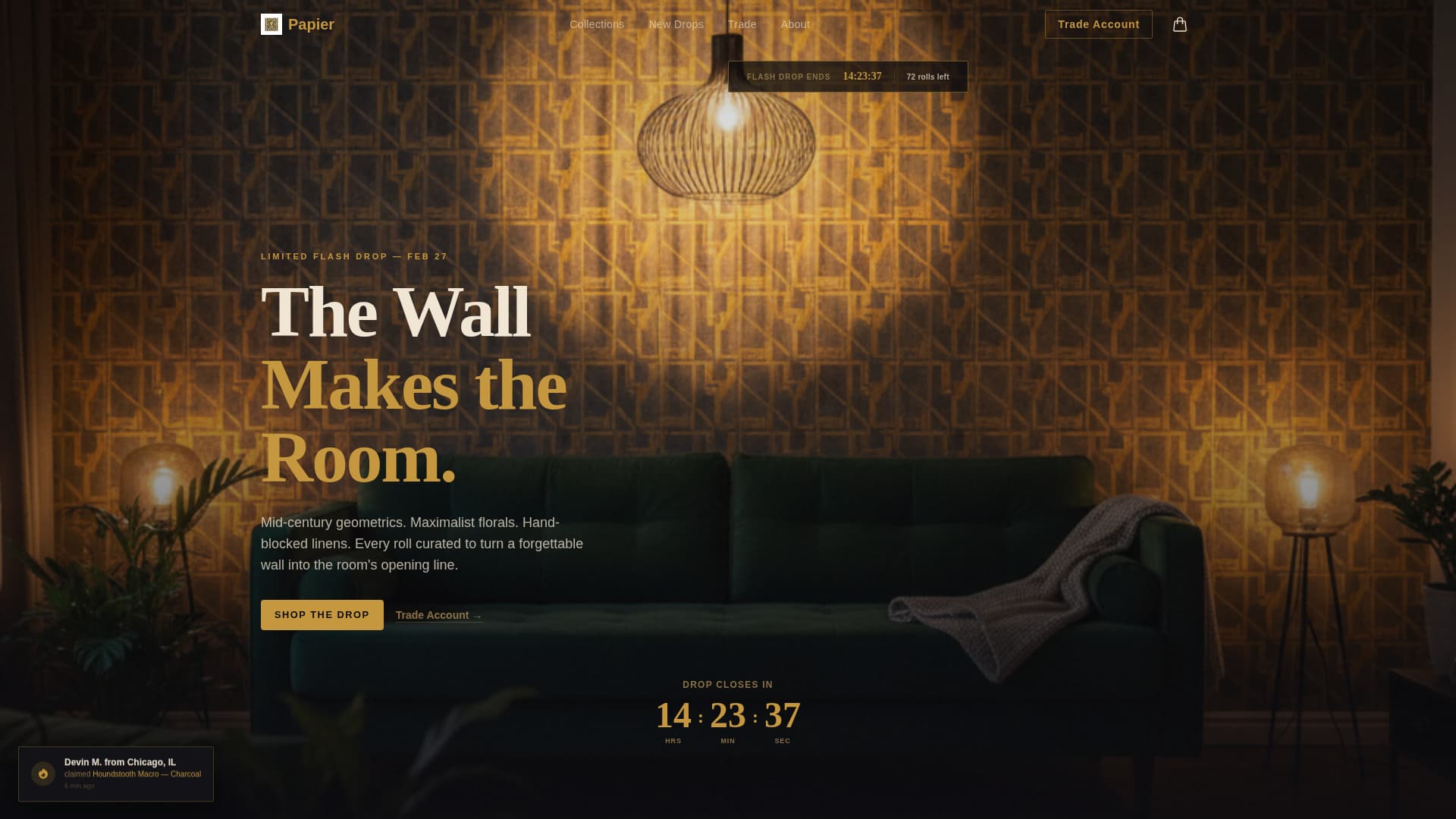Papier - Bold Wallpaper Landing Page Template