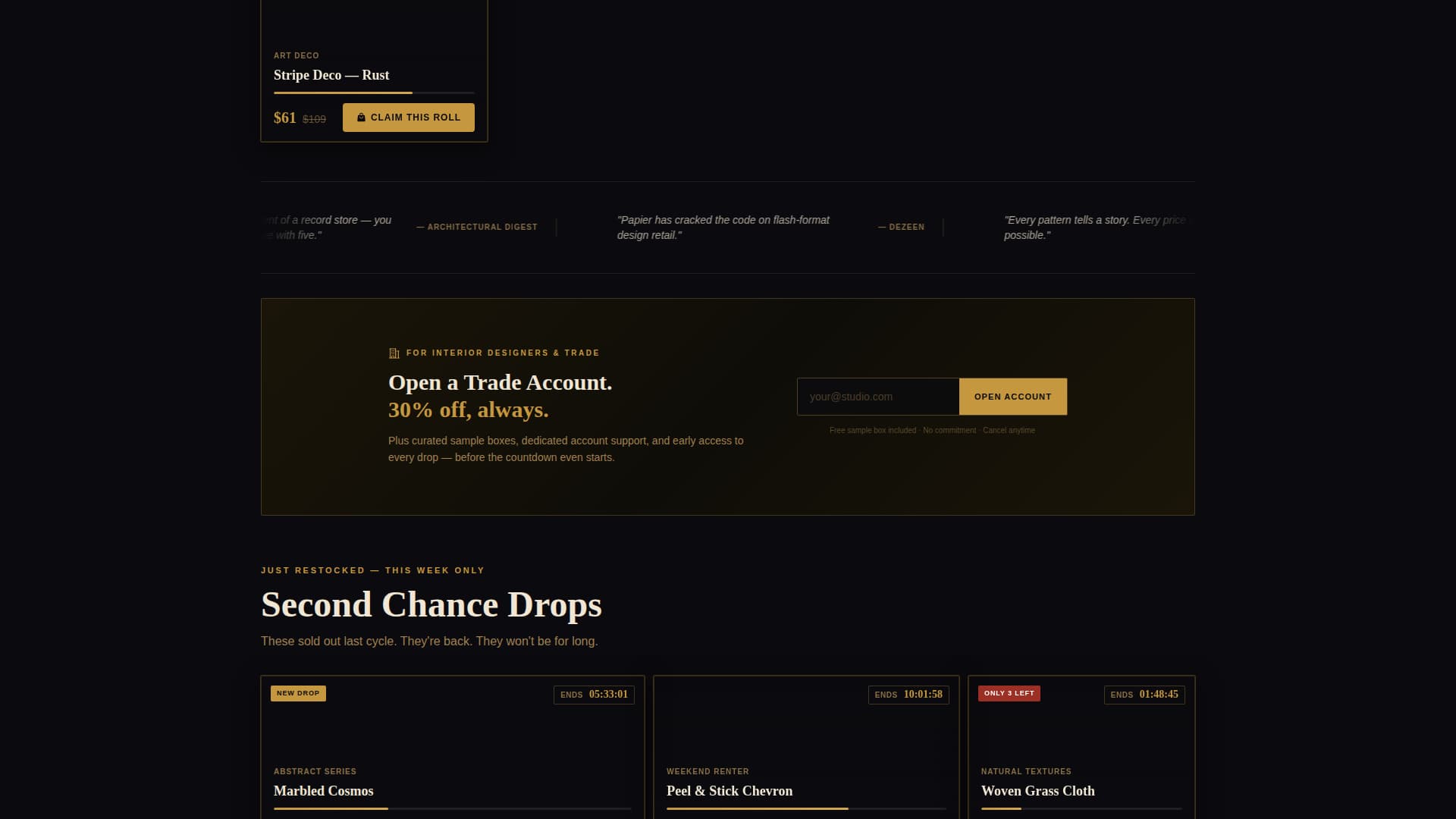Papier - Bold Wallpaper Landing Page Template