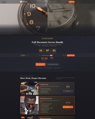 Mainspring - Bold Watchrepair Landing Page Template