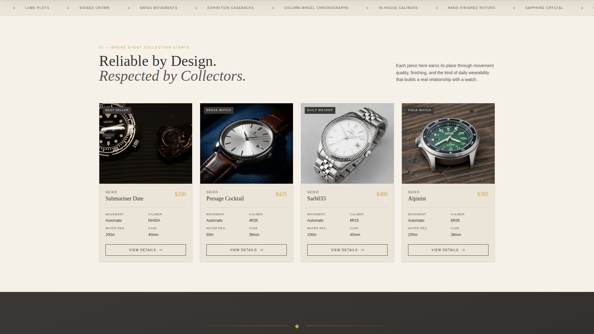 Horologist - Refined Watch Landing Page Template
