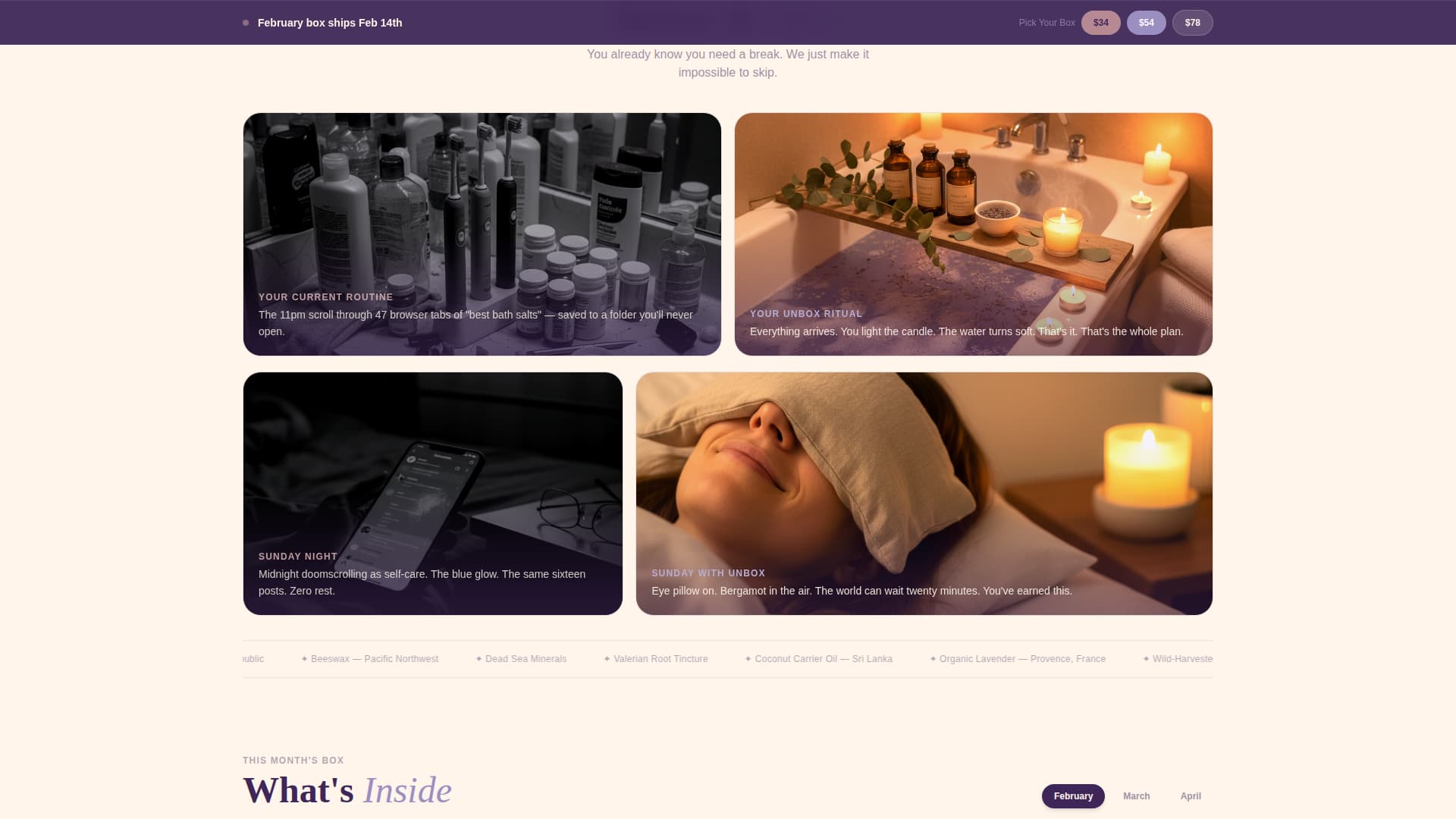 Unbox - Soothing Wellness Landing Page Template