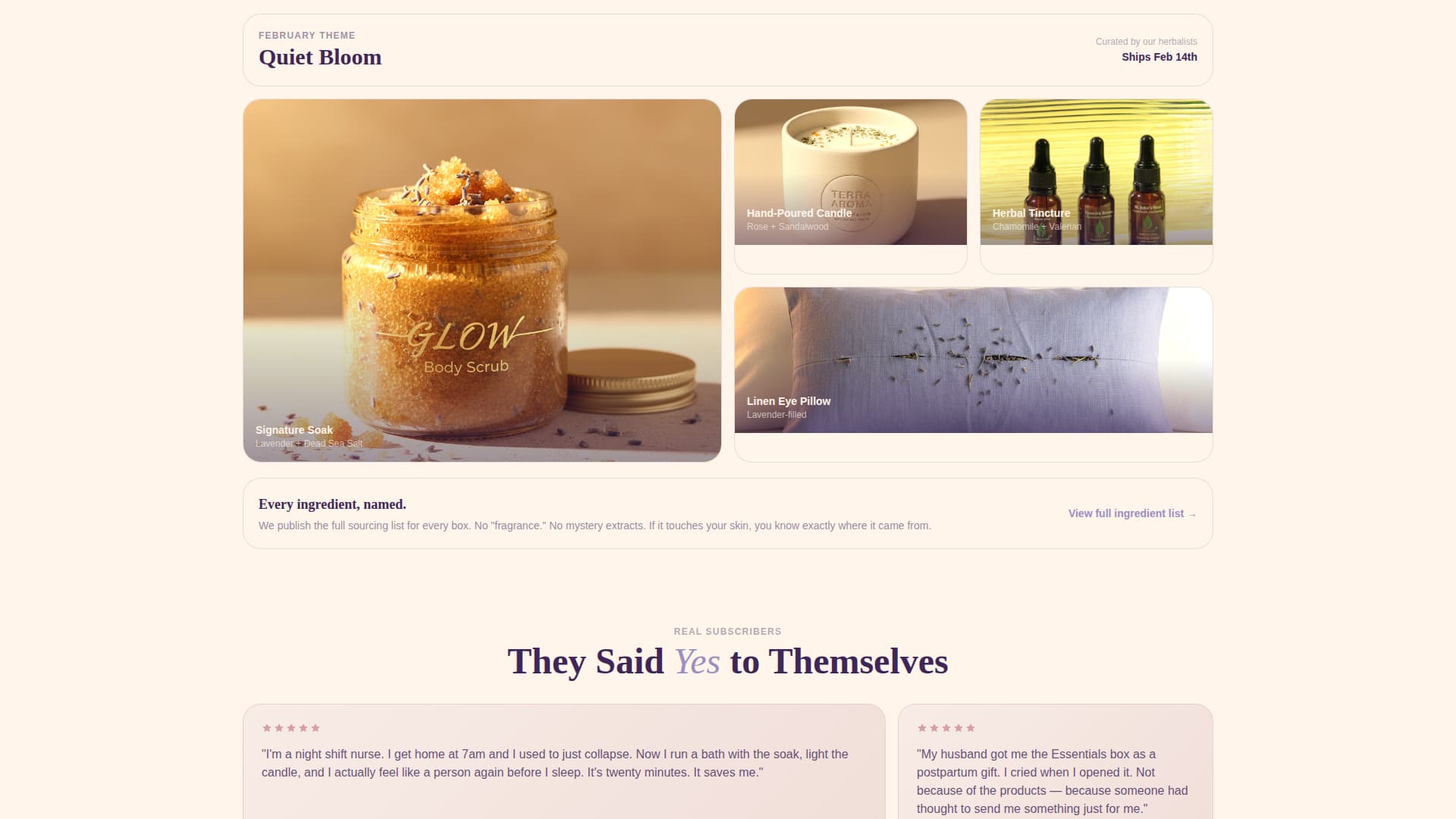 Unbox - Soothing Wellness Landing Page Template