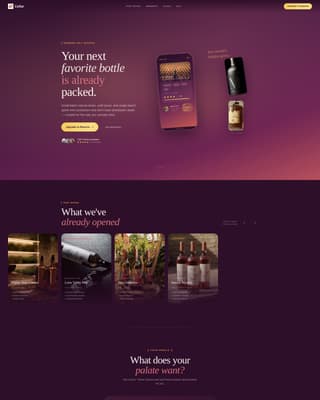 Cellar - Curated Spirits Landing Page Template