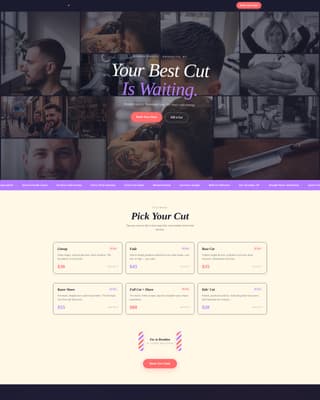 Fade - Bold Barbershop Landing Page Template