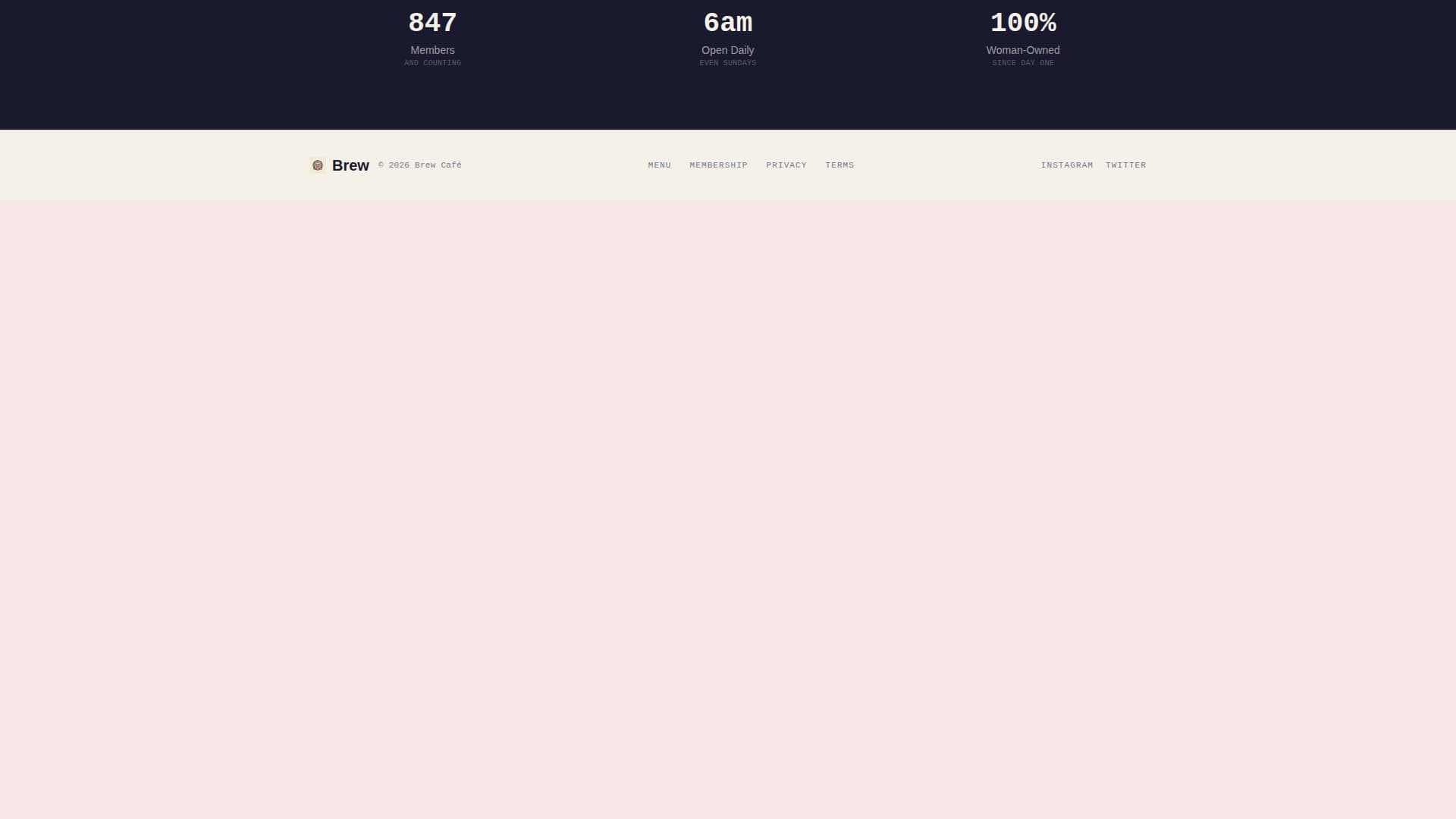 Brew - Charming Caf Landing Page Template