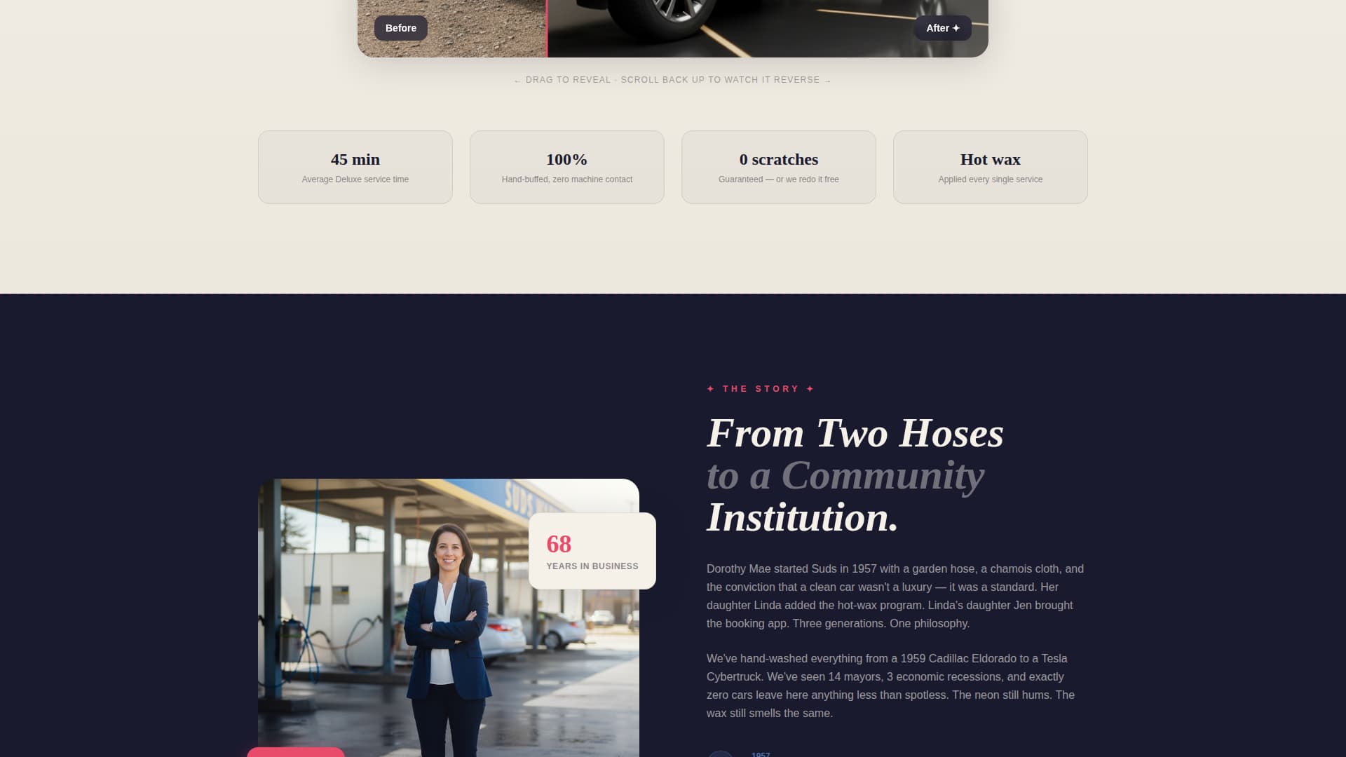 Suds - Sparkling Carwash Landing Page Template