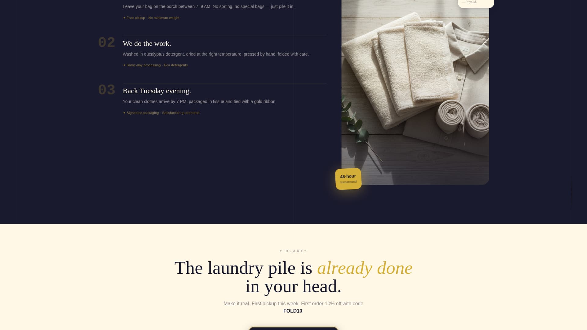 Press — Refined Dry Cleaning Landing Page Template