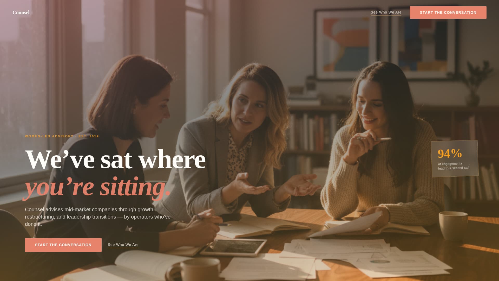Counsel - Bold Consulting Landing Page Template