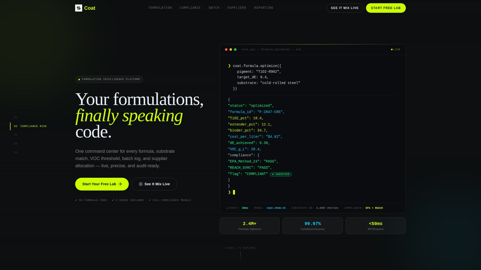 Coat - Precision Coatings Landing Page Template