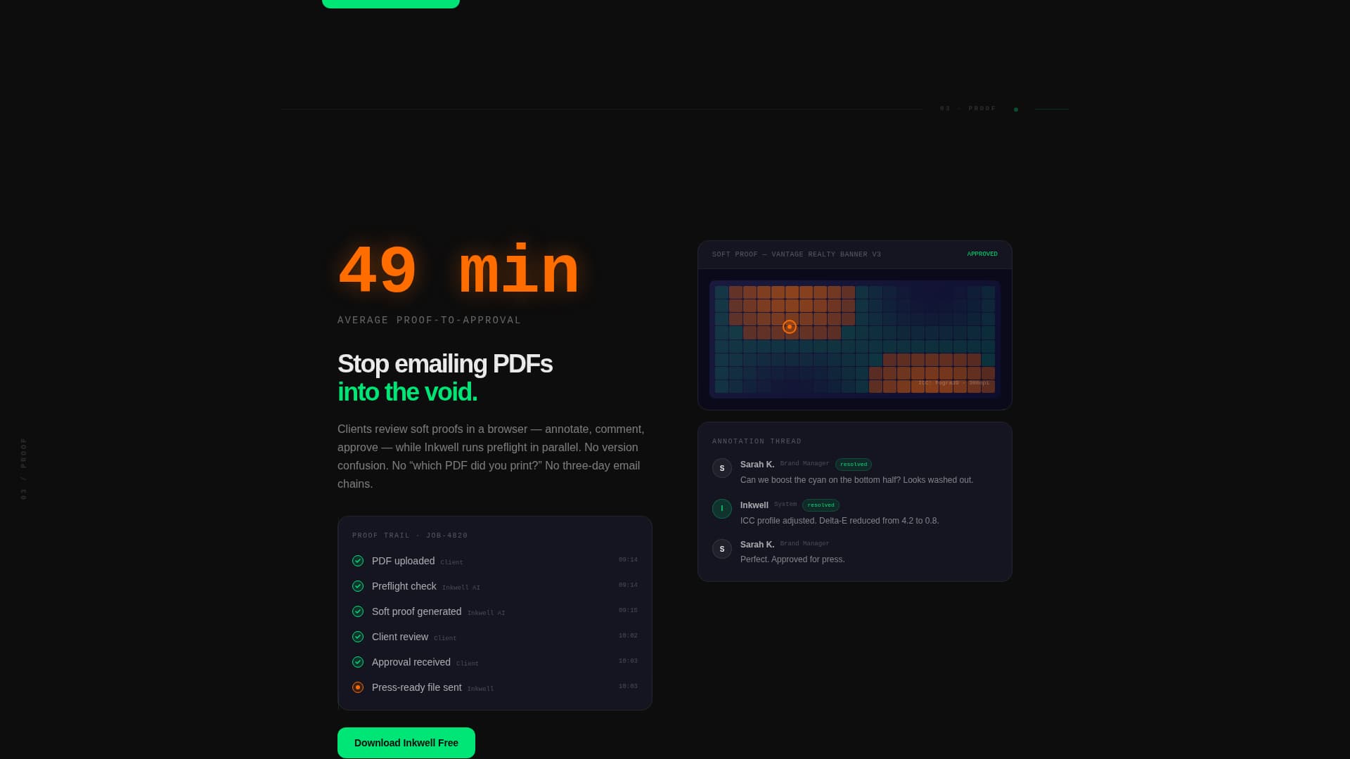 Inkwell - Precision Printshop Landing Page Template