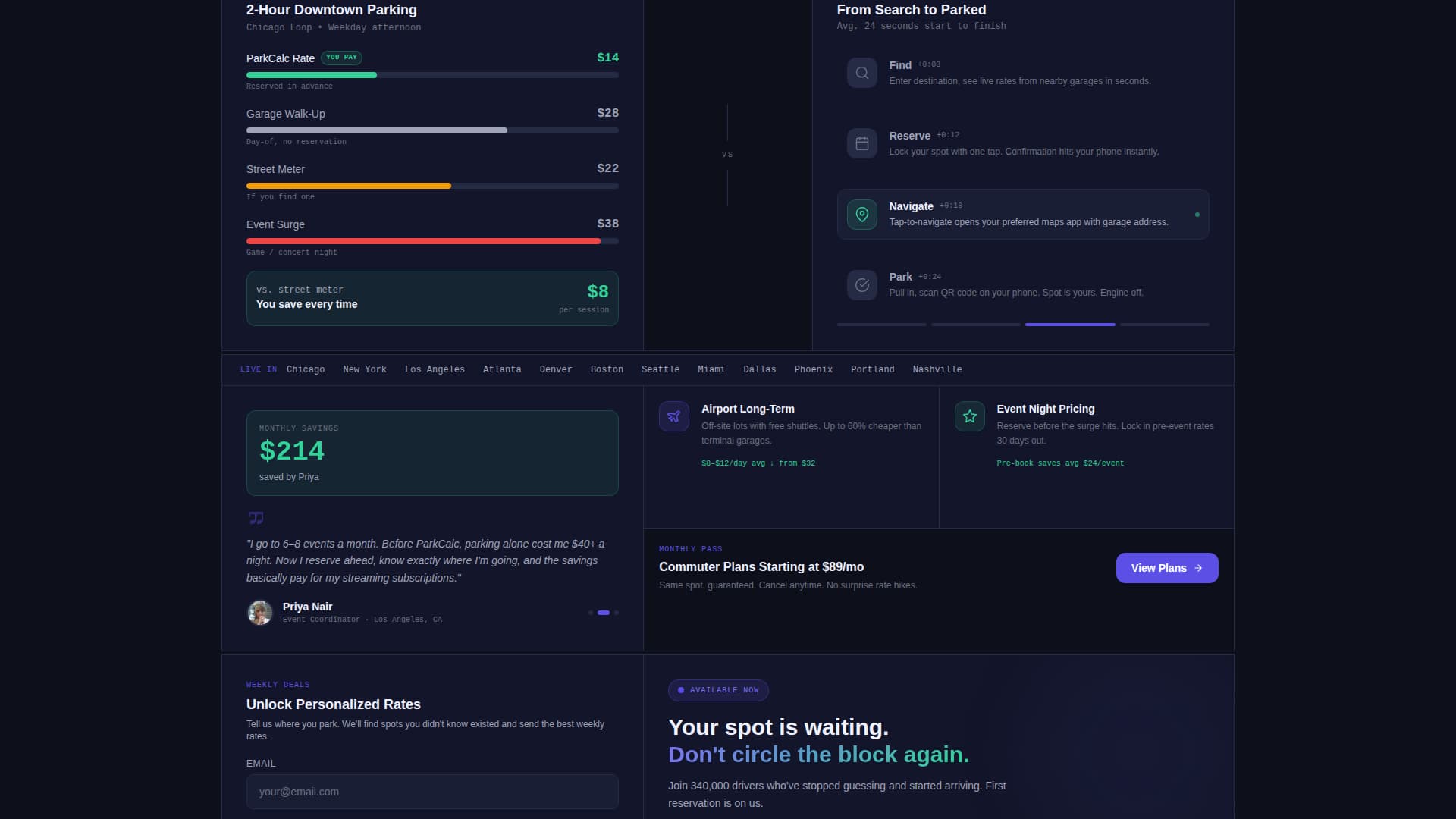 Parkcalc - Powerful Parkingapp Landing Page Template