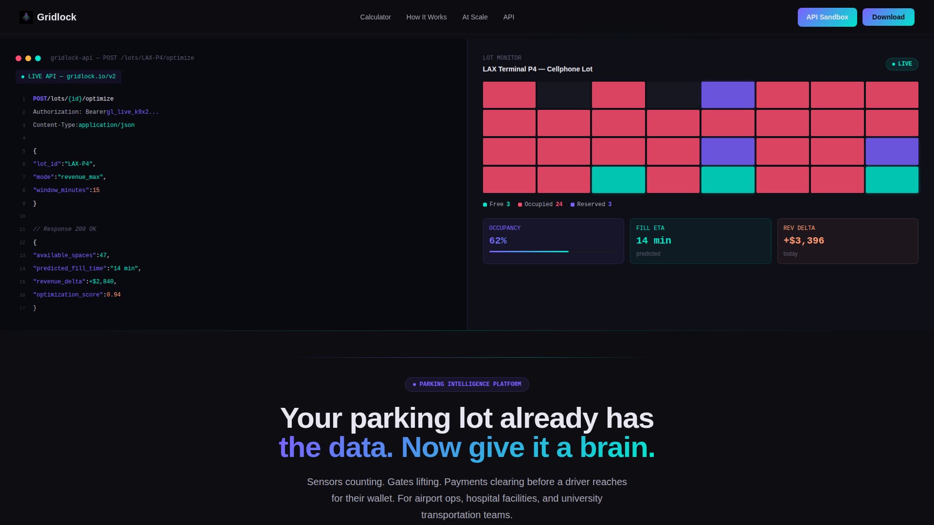 Parking Vertical SaaS Cost Calculator Website Template