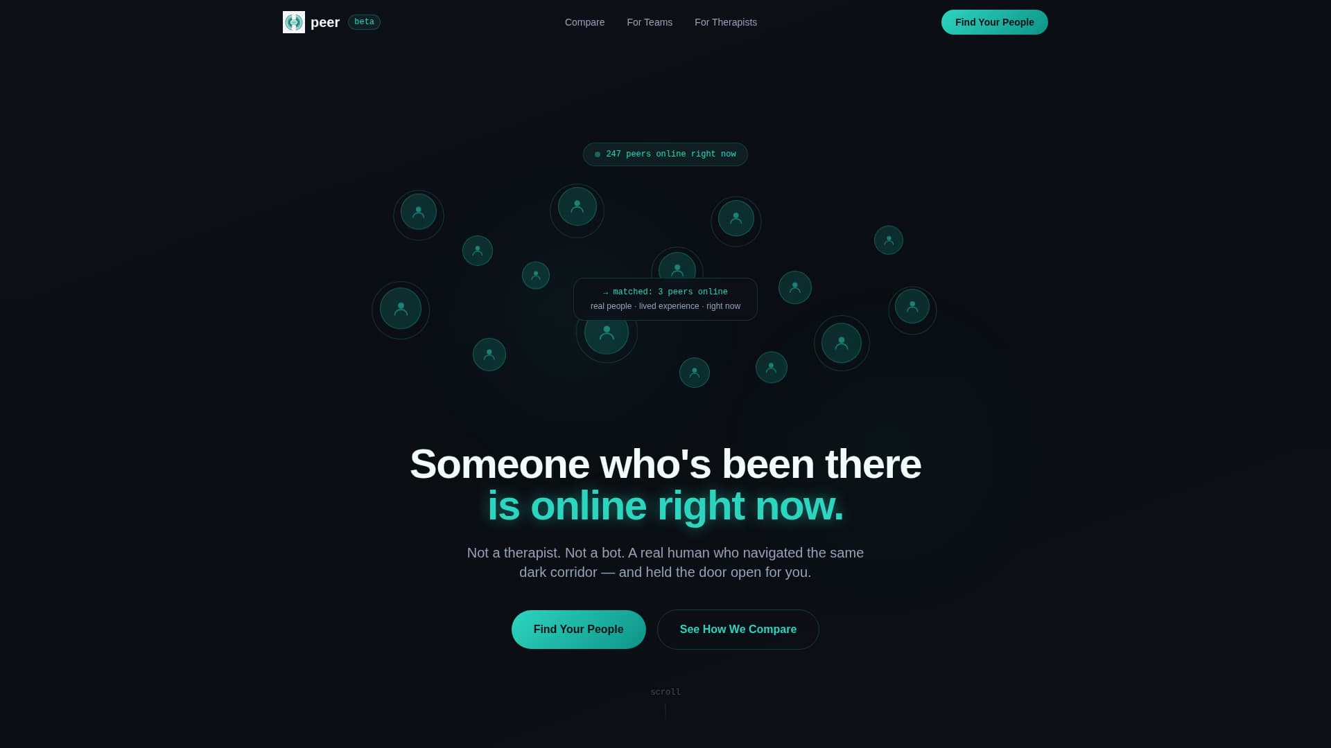 Peer - Empathetic Support Landing Page Template
