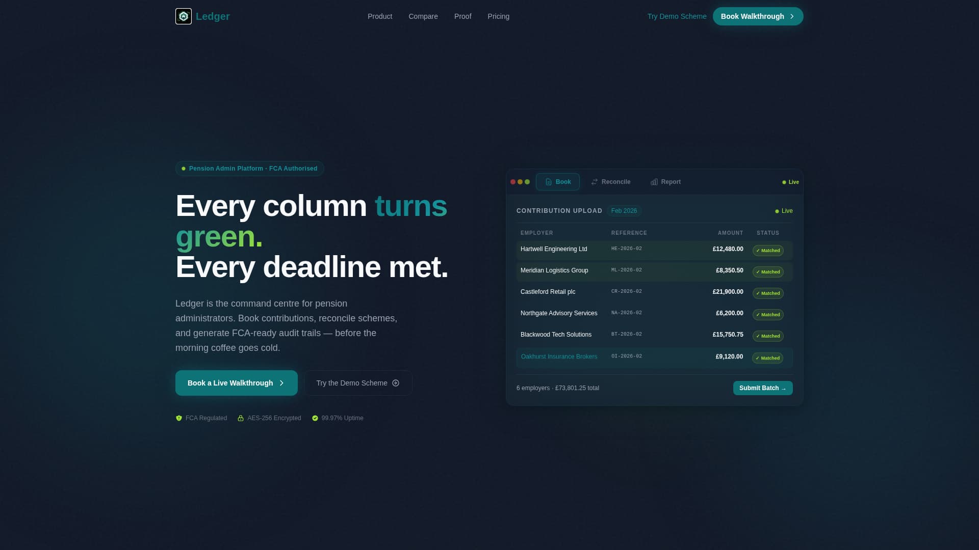 Ledger - Precision Pension Landing Page Template