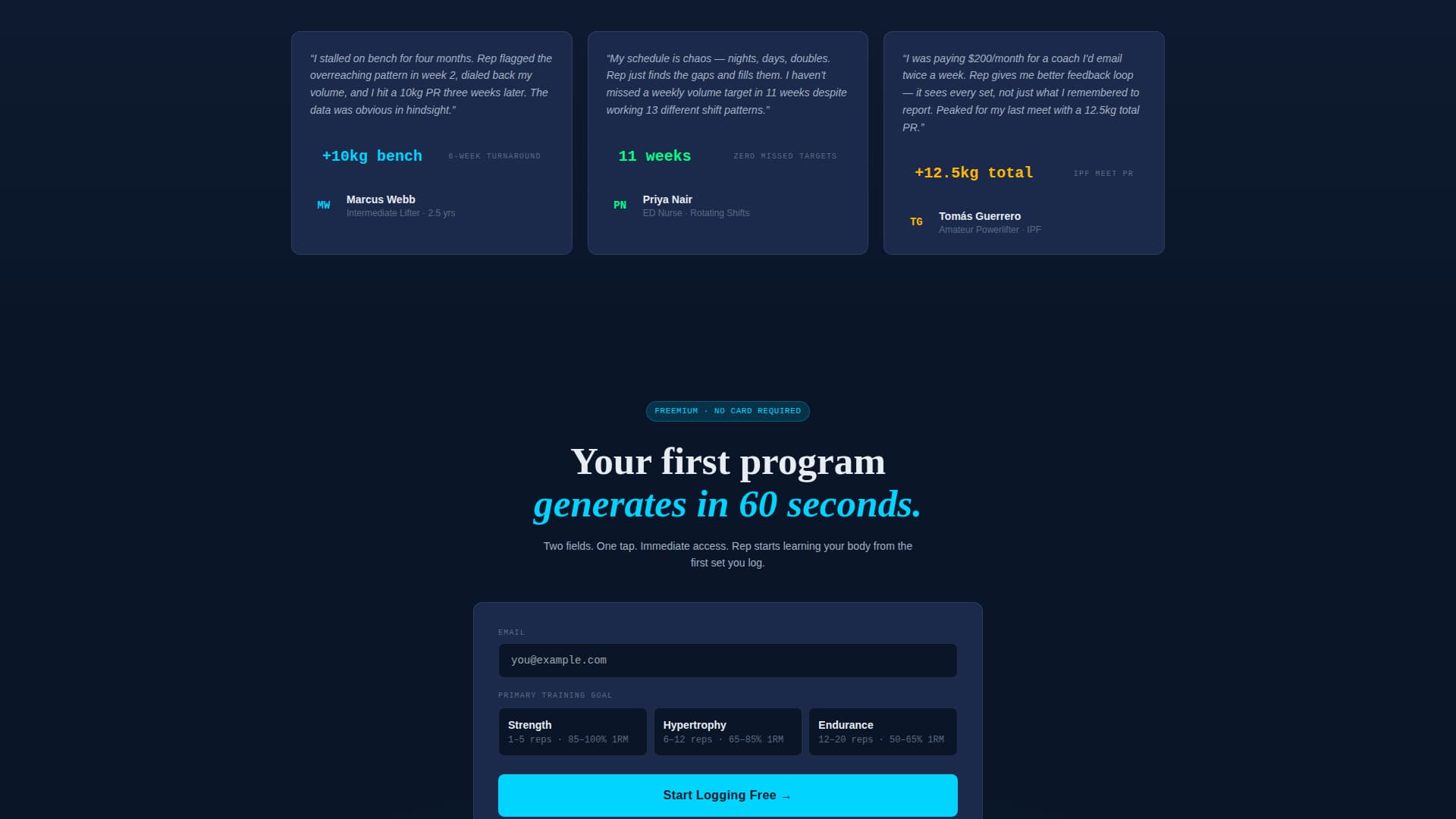 Rep - Powerful Personaltraining Landing Page Template