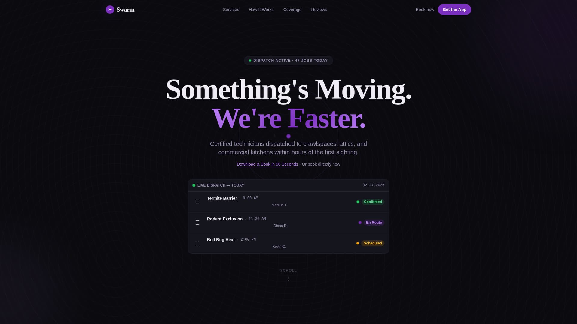 Swarm - Rapid Pestcontrol Landing Page Template