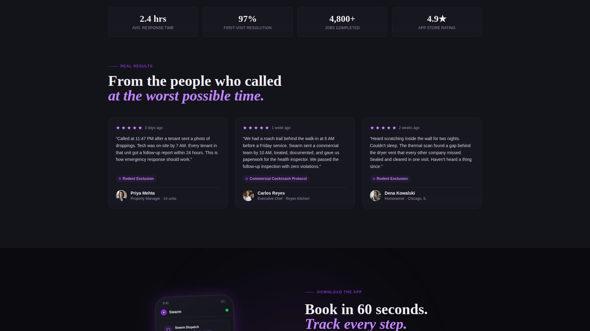 Swarm - Rapid Pestcontrol Landing Page Template