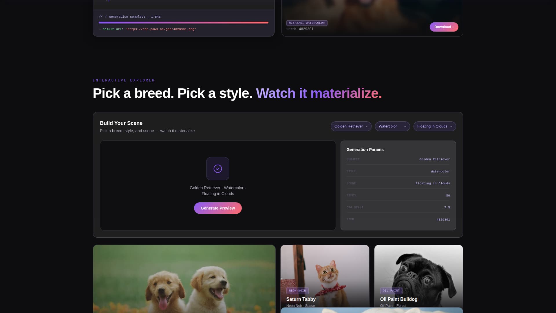 Paws - Dreamy Petportrait Landing Page Template