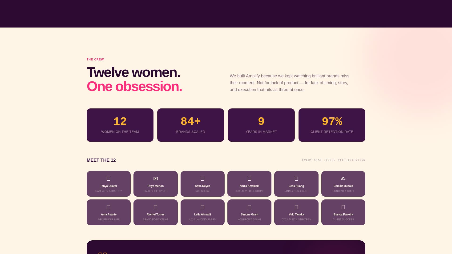 Amplify - Bold Womenowned Landing Page Template