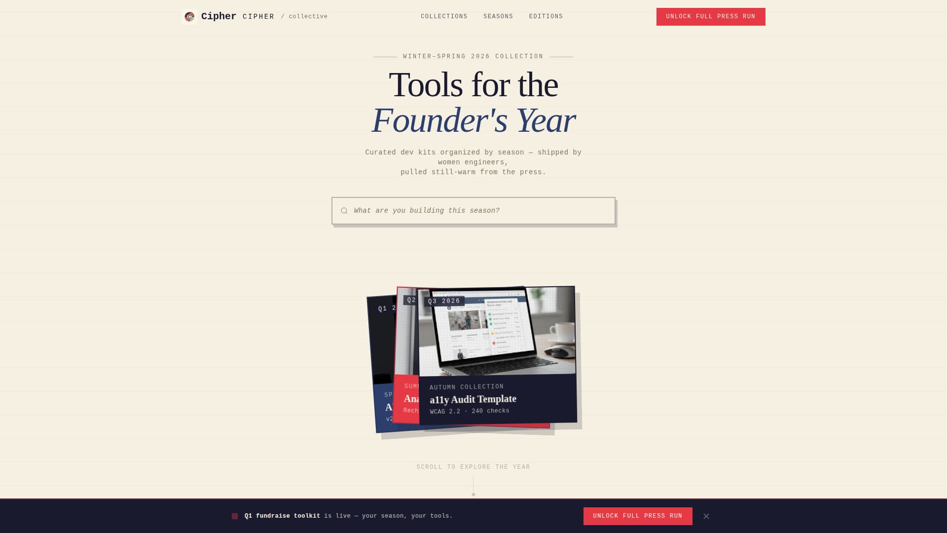 Cipher - Bold Womenowned Landing Page Template