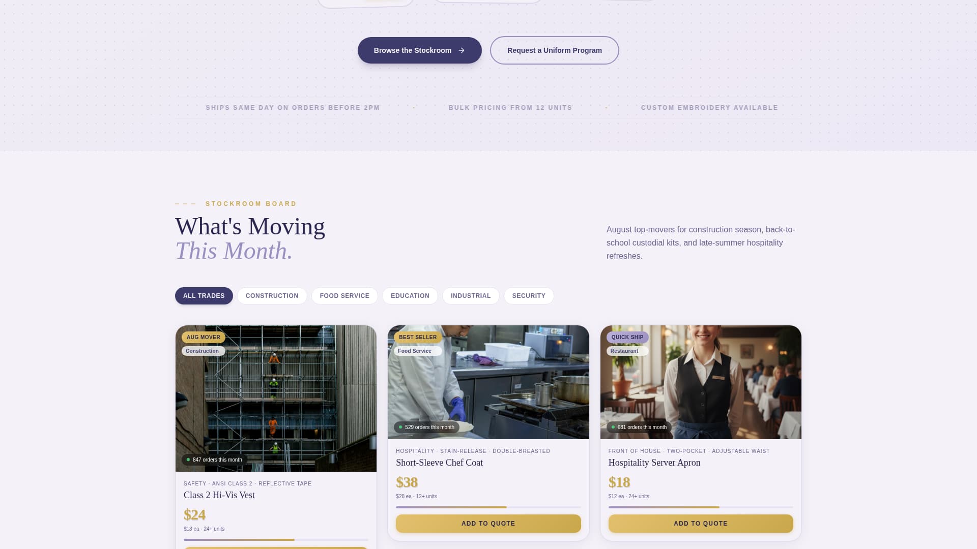 Stitch - Bold Workwear Landing Page Template