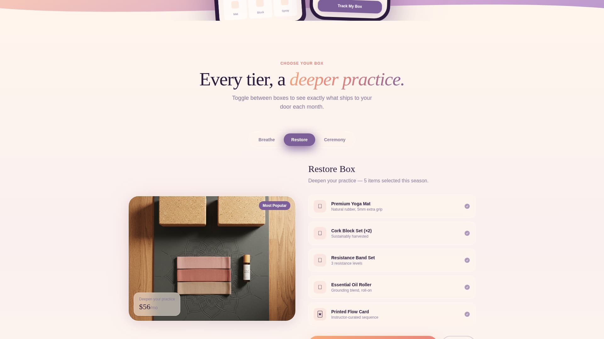 Flow - Curated Yoga Landing Page Template