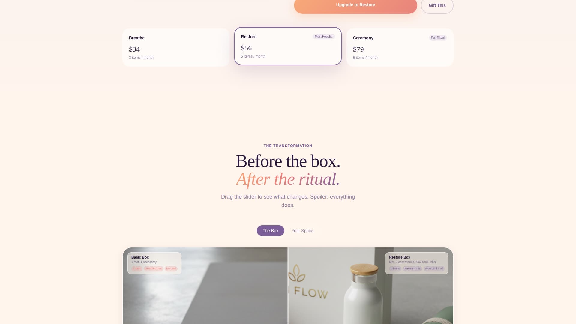 Flow - Curated Yoga Landing Page Template
