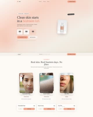 Glow - Pristine Beauty Landing Page Template