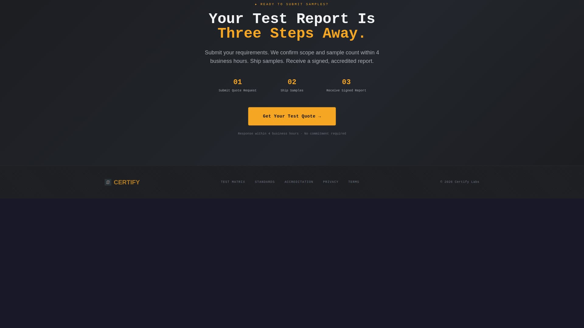 Certify - Precision Compliance Landing Page Template