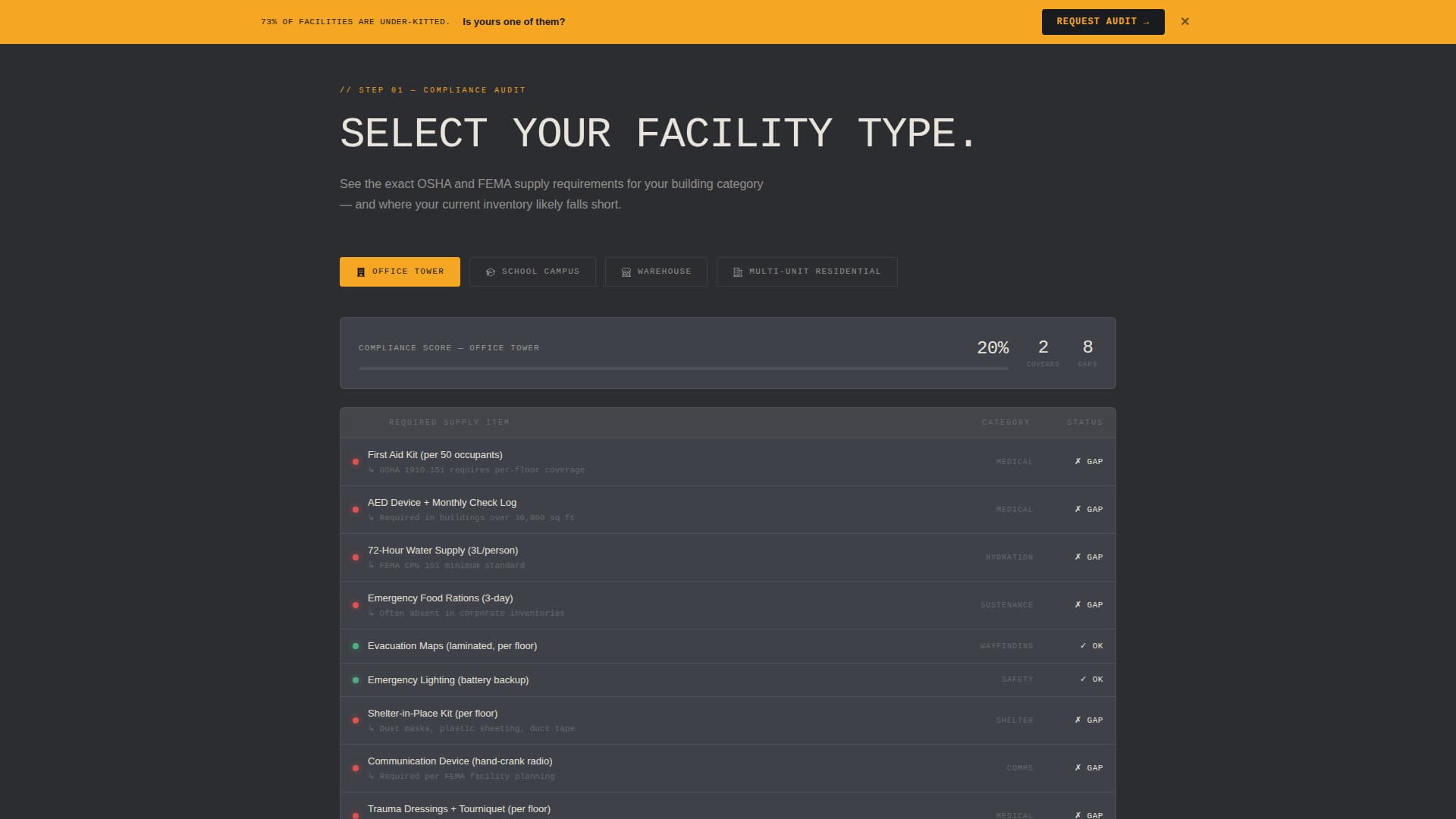 Stockpile - Precision Emergencypreparedness Landing Page Template