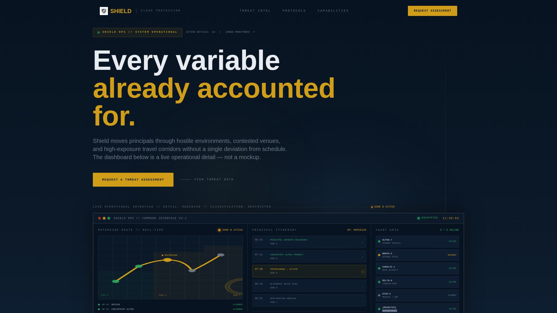 Shield - Tactical Executiveprotection Landing Page Template