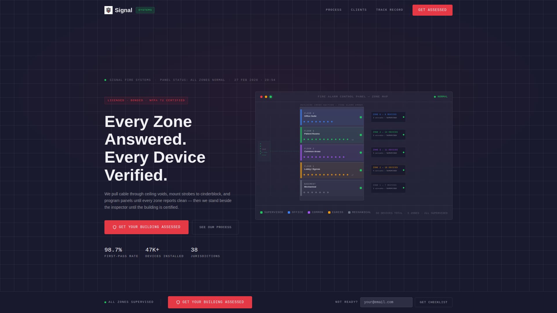 Signal - Verified Firealarm Landing Page Template