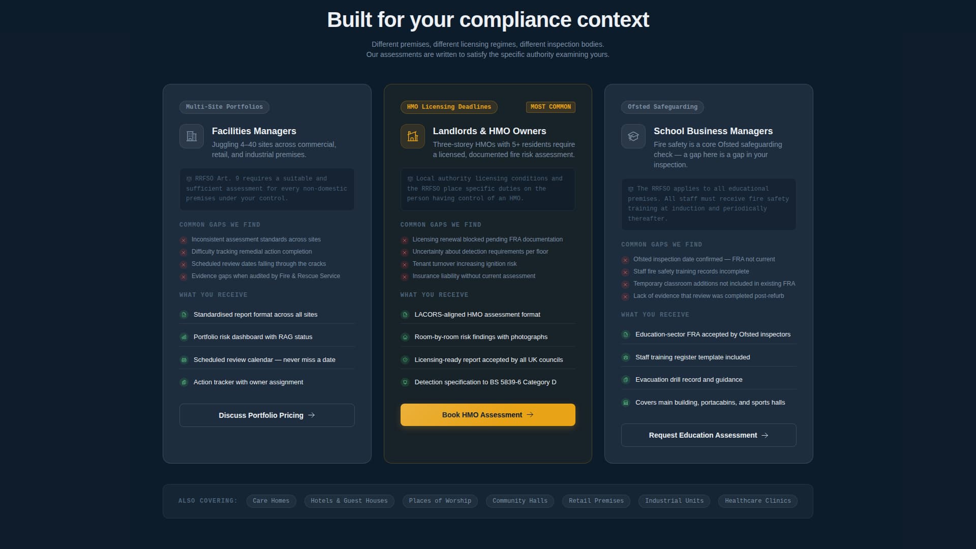 Fireaudit - Authoritative Compliance Landing Page Template