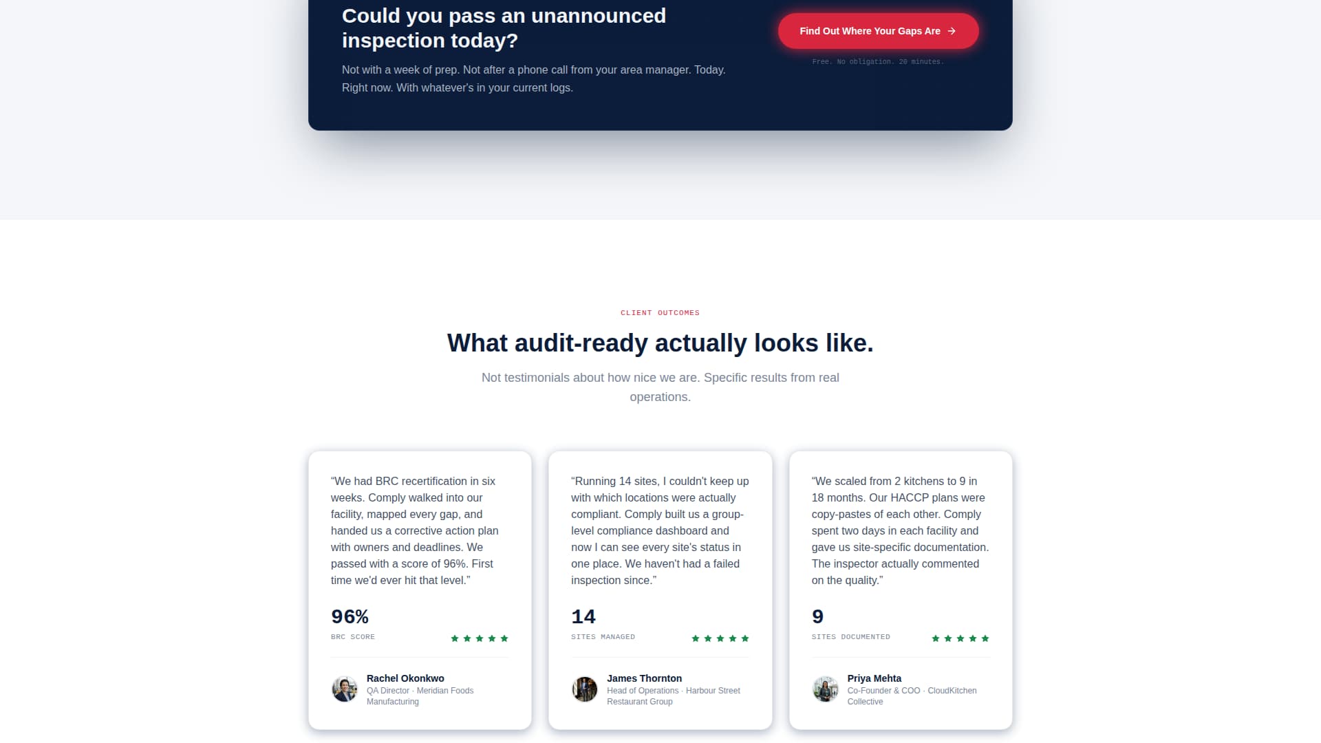 Comply - Authoritative Food Safety Landing Page Template