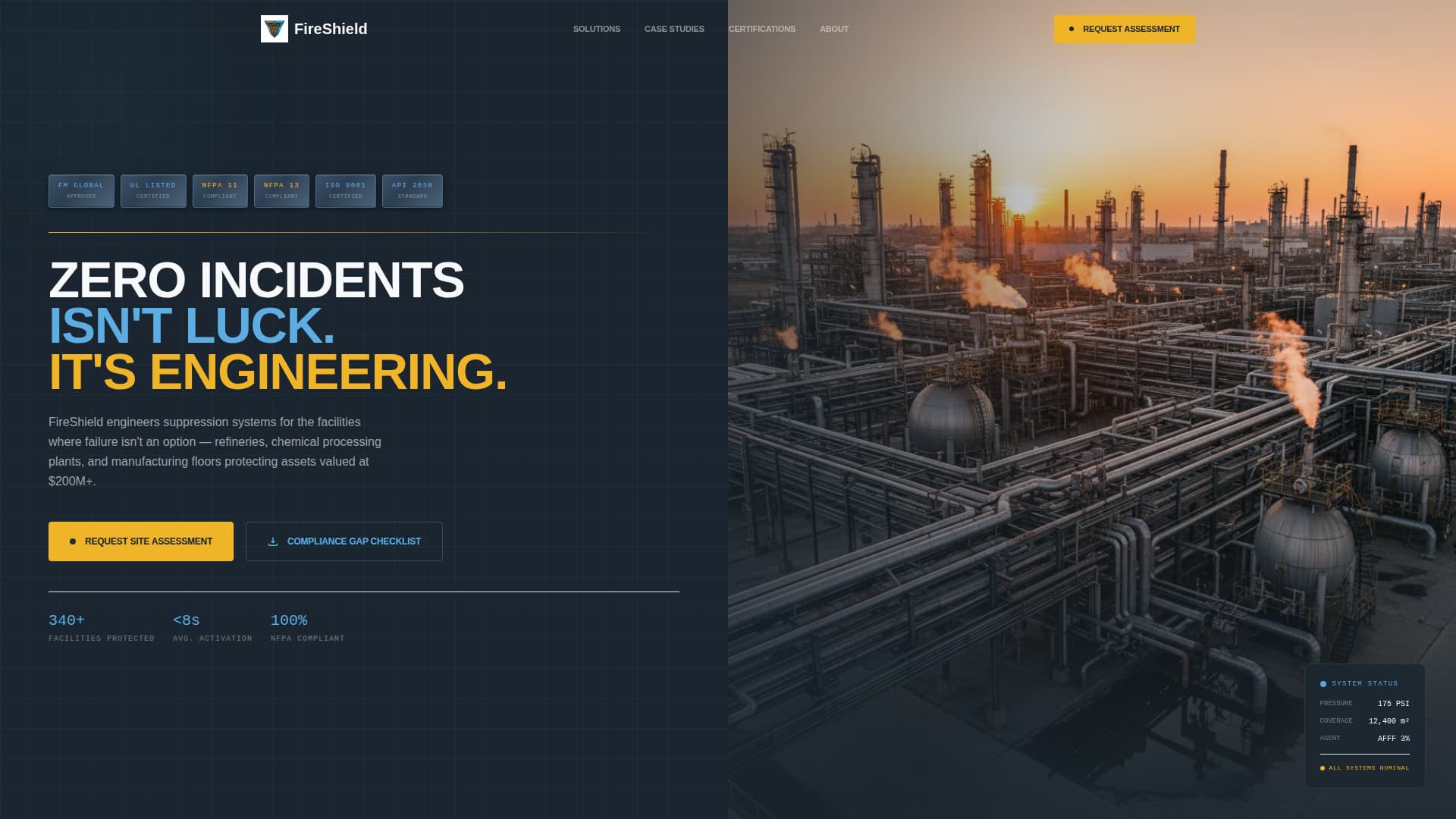 Comply - Precision Fireprotection Landing Page Template