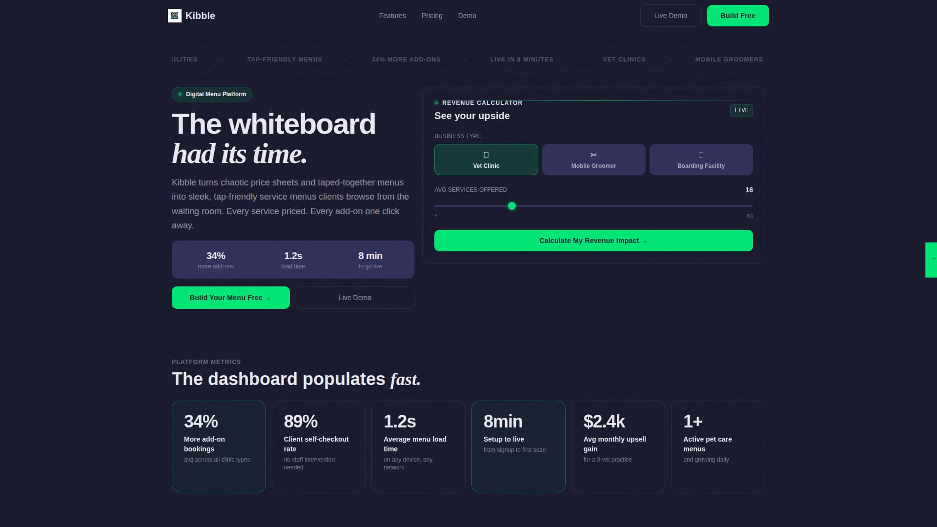 Kibble - Powerful Petcare Landing Page Template