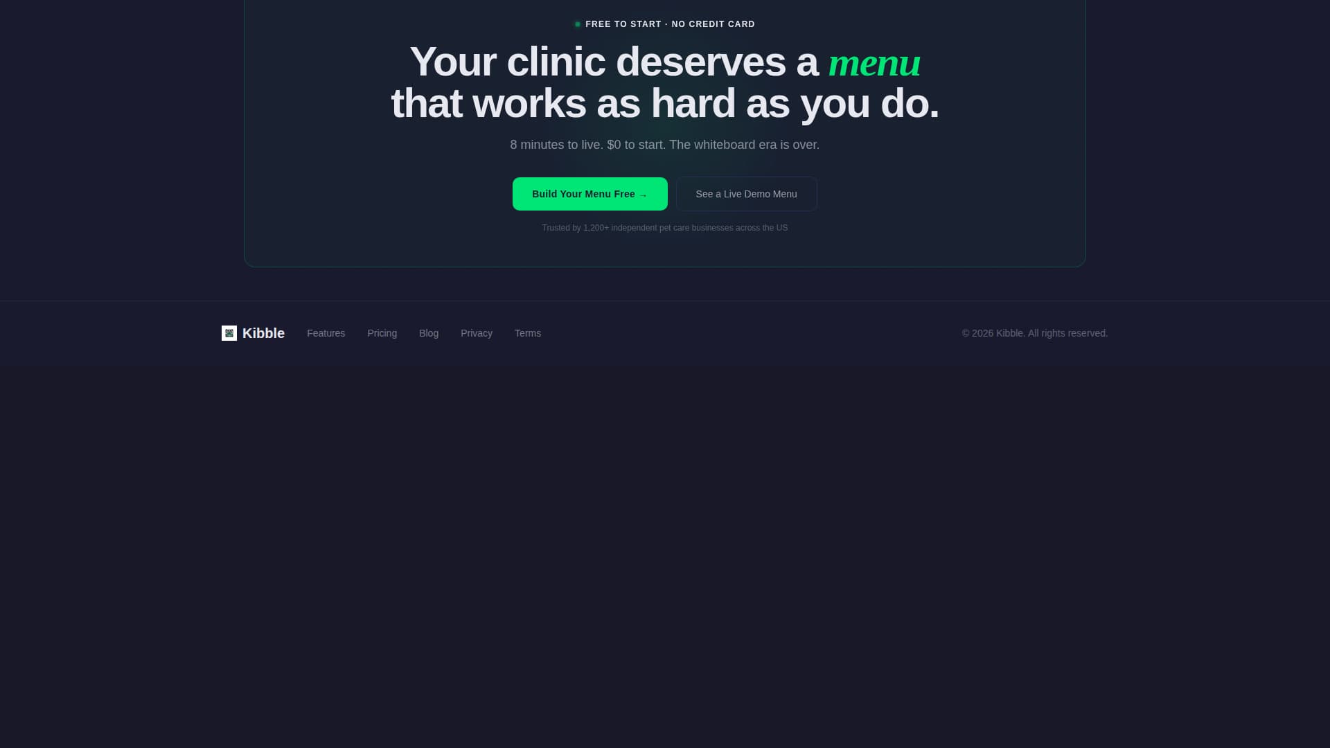 Kibble - Powerful Petcare Landing Page Template