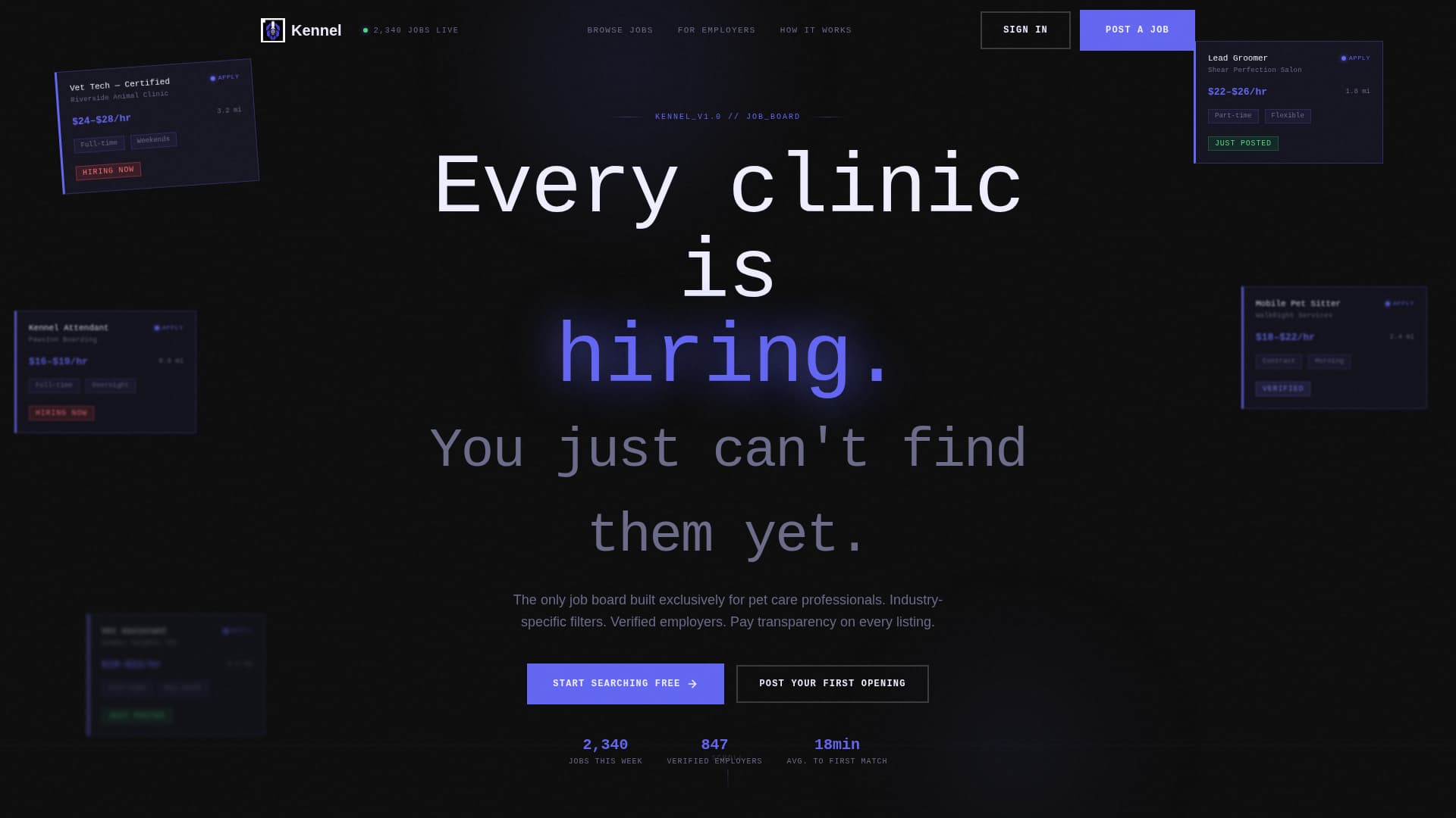 Kennel - Bold Petcare Landing Page Template
