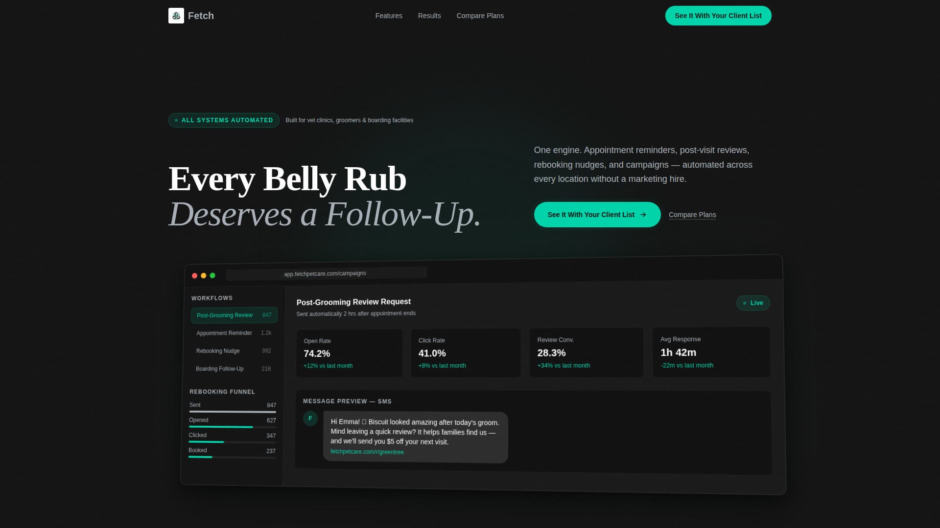 Fetch - Automated Petcare Landing Page Template