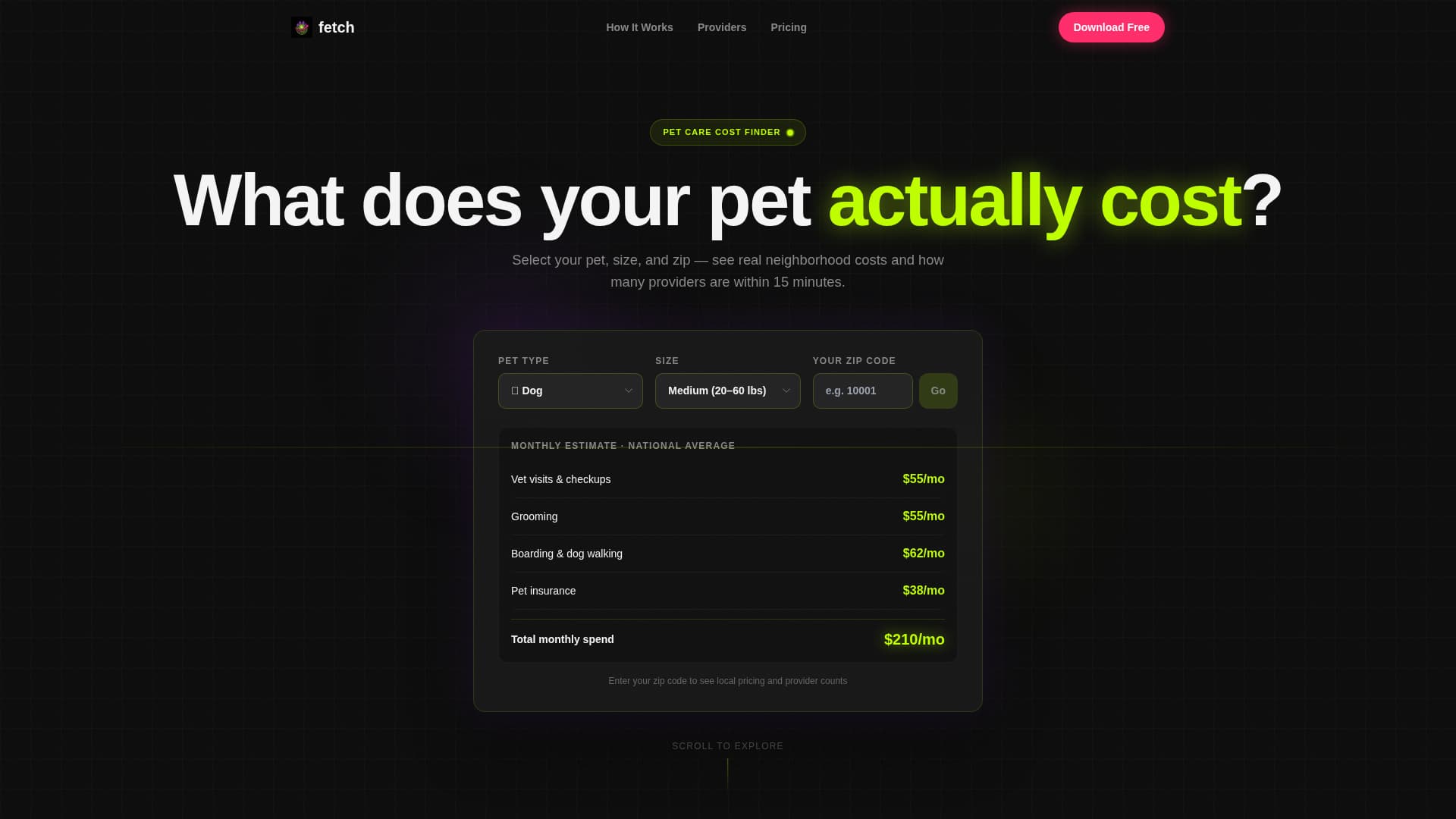 Fetch - Instant Petcare Landing Page Template