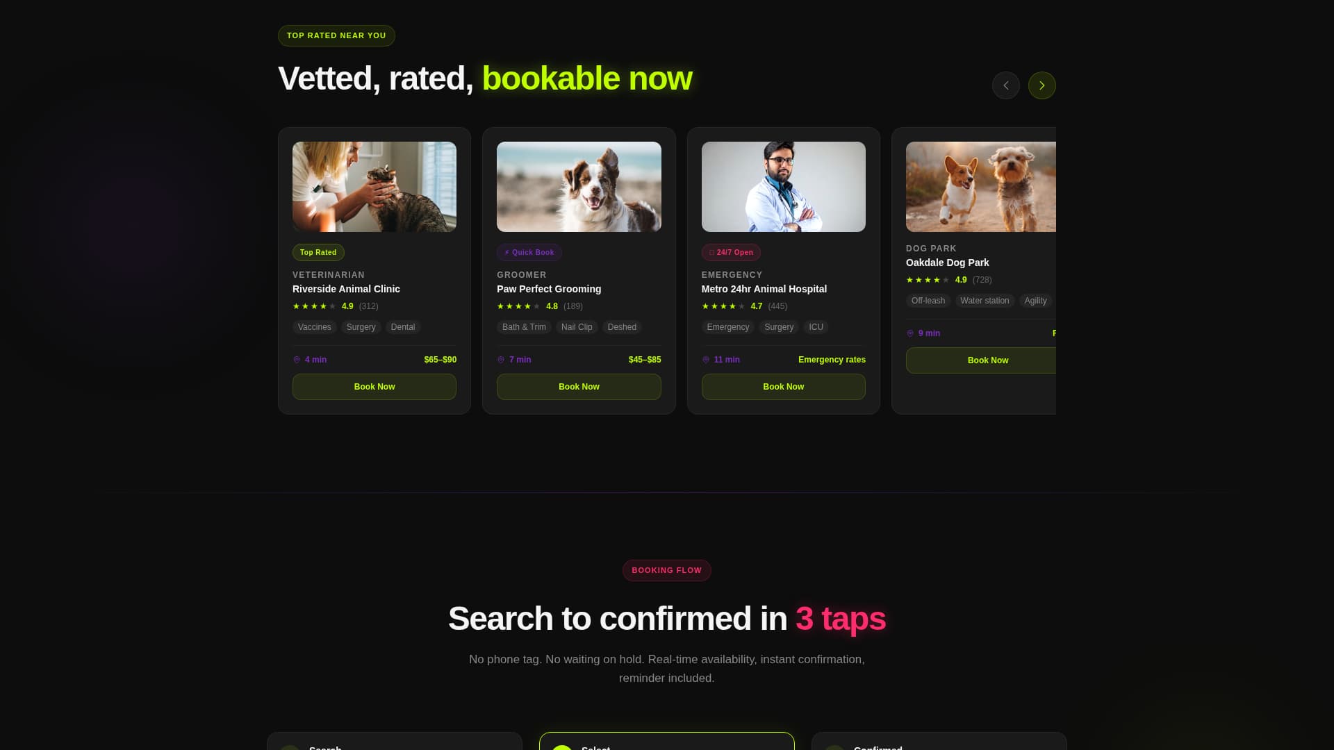 Fetch - Instant Petcare Landing Page Template