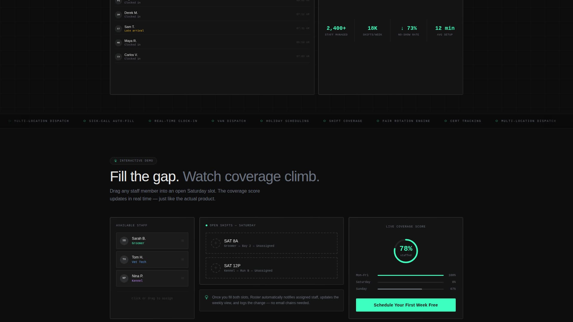 Roster - Powerful Petcare Landing Page Template