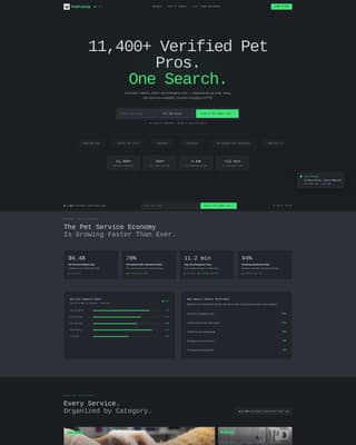 Pawgrid - Searchable Petservices Landing Page Template