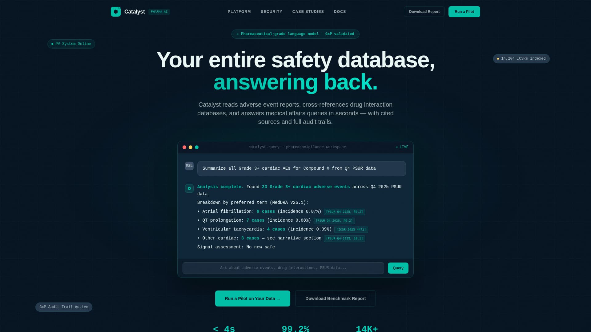 Catalyst - Pharmaceutical-Grade AI Landing Page Template