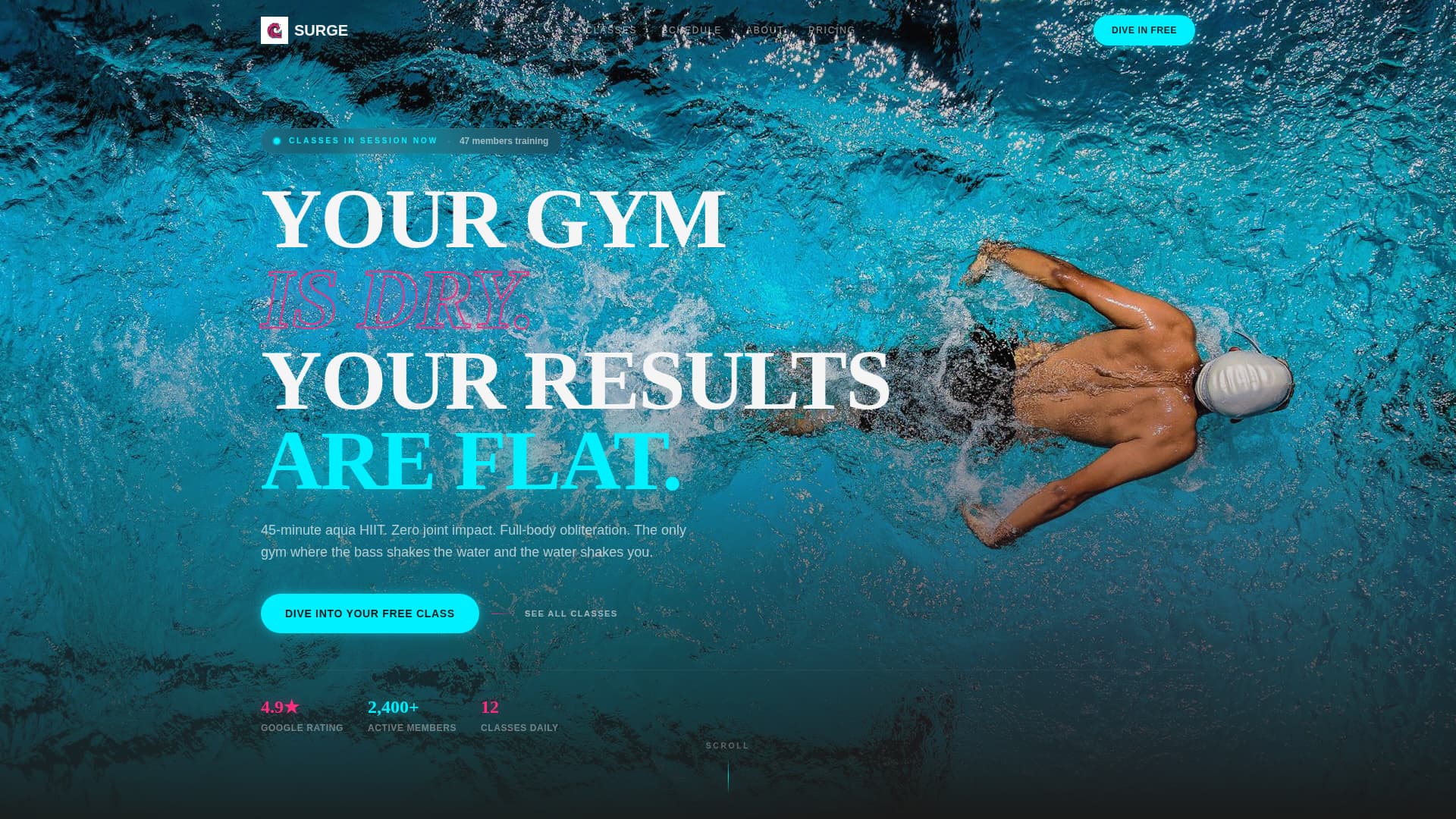 Surge - Electrifying Aquatic Landing Page Template